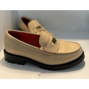 FREE PEOPLE Liv Camel Leather Penny Loafers Women’s Size 7.5/8 EUR 38